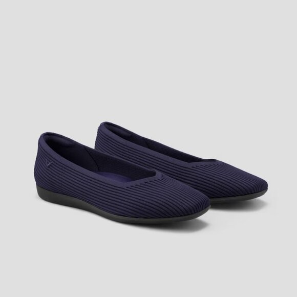 VIVAIA Authentic Square-Toe V-Cut Flats (Margot 2.0) **NEW** Navy EU 39.5 US 8.5 - Picture 4 of 11